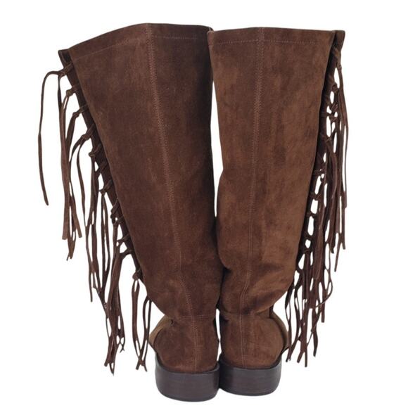 COACH ARIANNA DARK BROWN SUEDE LEATHER FRINGE BOOTS SIZE 6B GREAT CONDITION - Picture 4 of 8